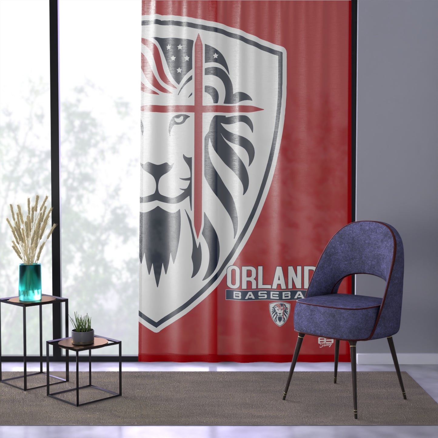 Window Curtain Orlando Lions Baseball