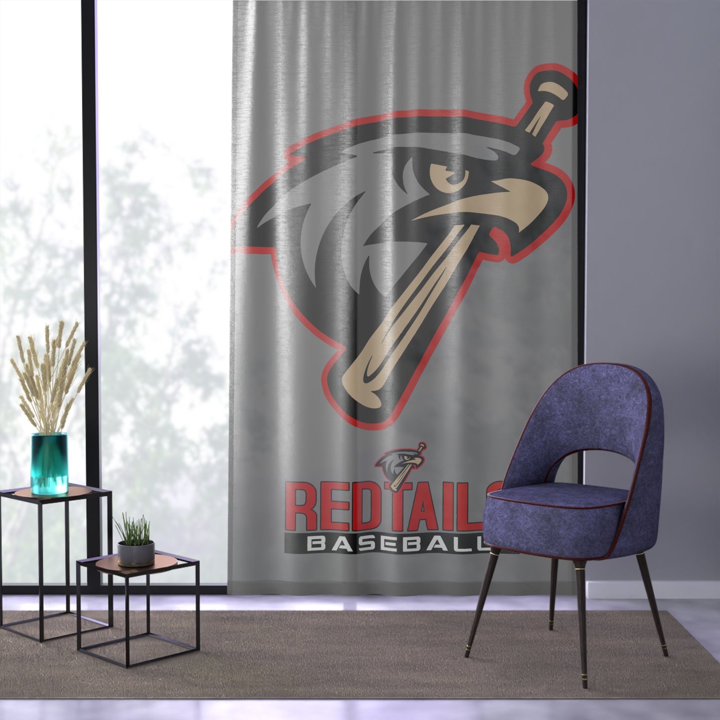 Window Curtain MSA Redtails Baseball