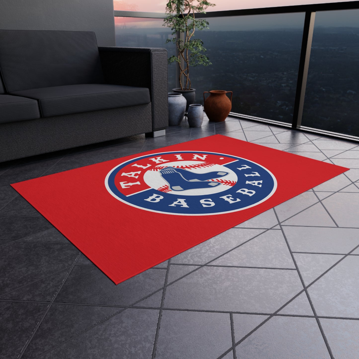 Outdoor Rug Talkin' Baseball