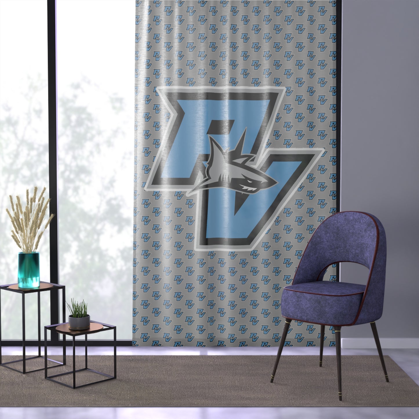 PVAA Sharks Window Curtain