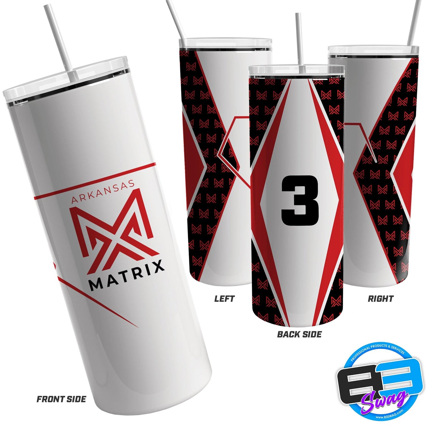 20oz & 30oz Skinny Tumbler - Arkansas Matrix - 83Swag