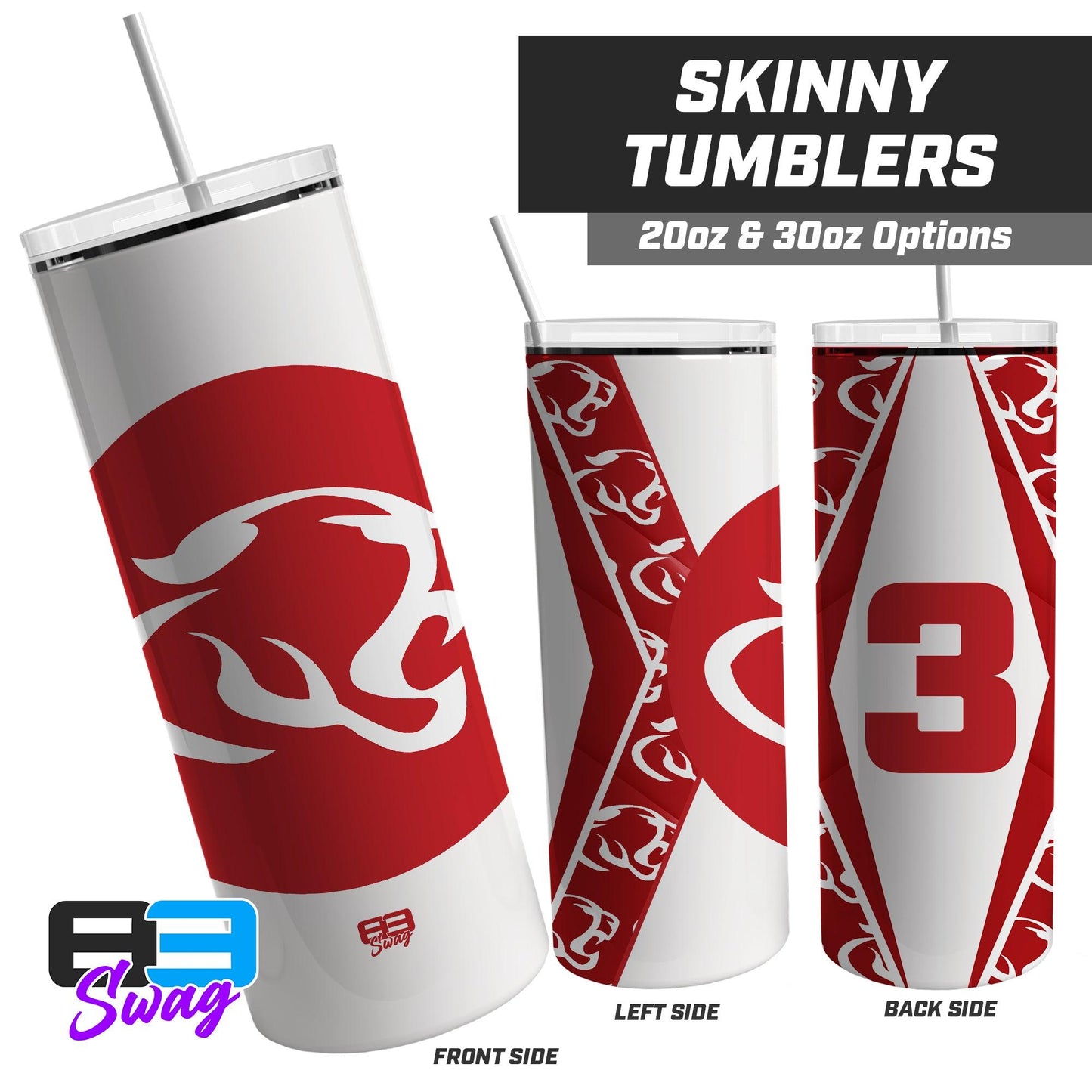 20oz & 30oz Skinny Tumbler - Crosby Cougars - 83Swag