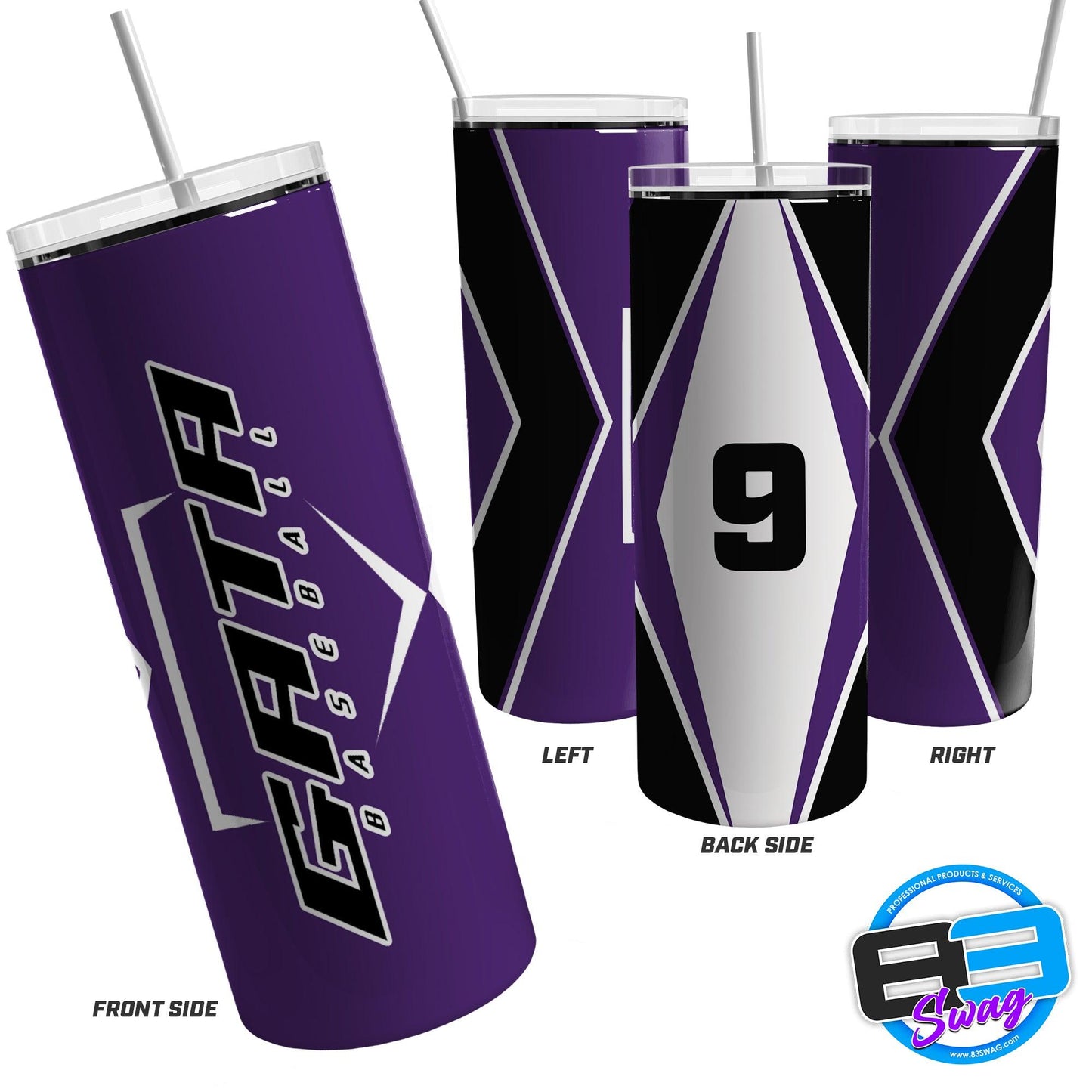 20oz & 30oz Skinny Tumbler - GATA Baseball - 83Swag