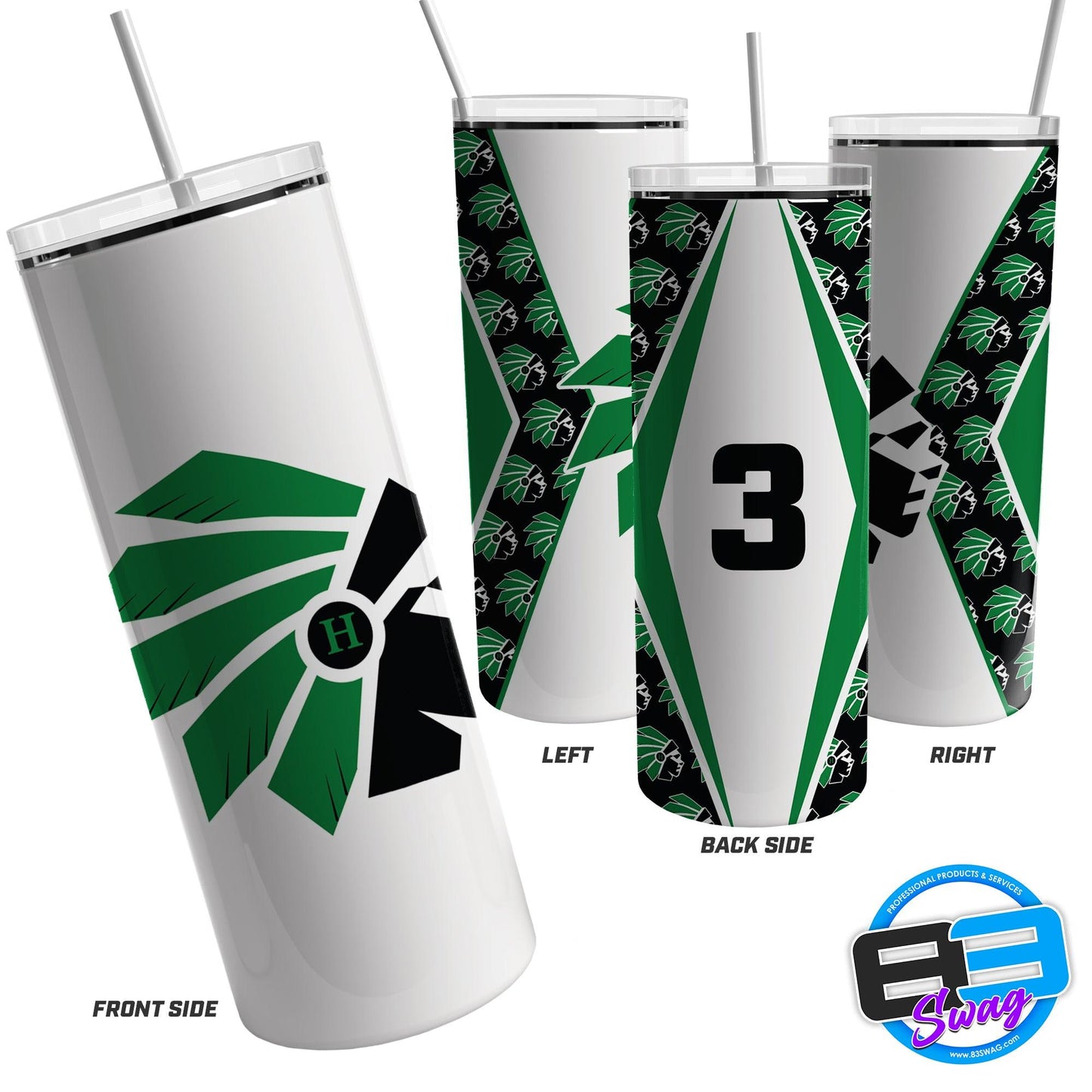 20oz & 30oz Skinny Tumbler - Hopatcong Warriors - 83Swag