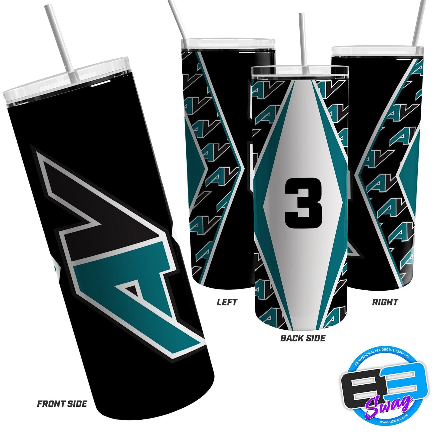 20oz & 30oz Skinny Tumbler - Intensity Softball - 83Swag