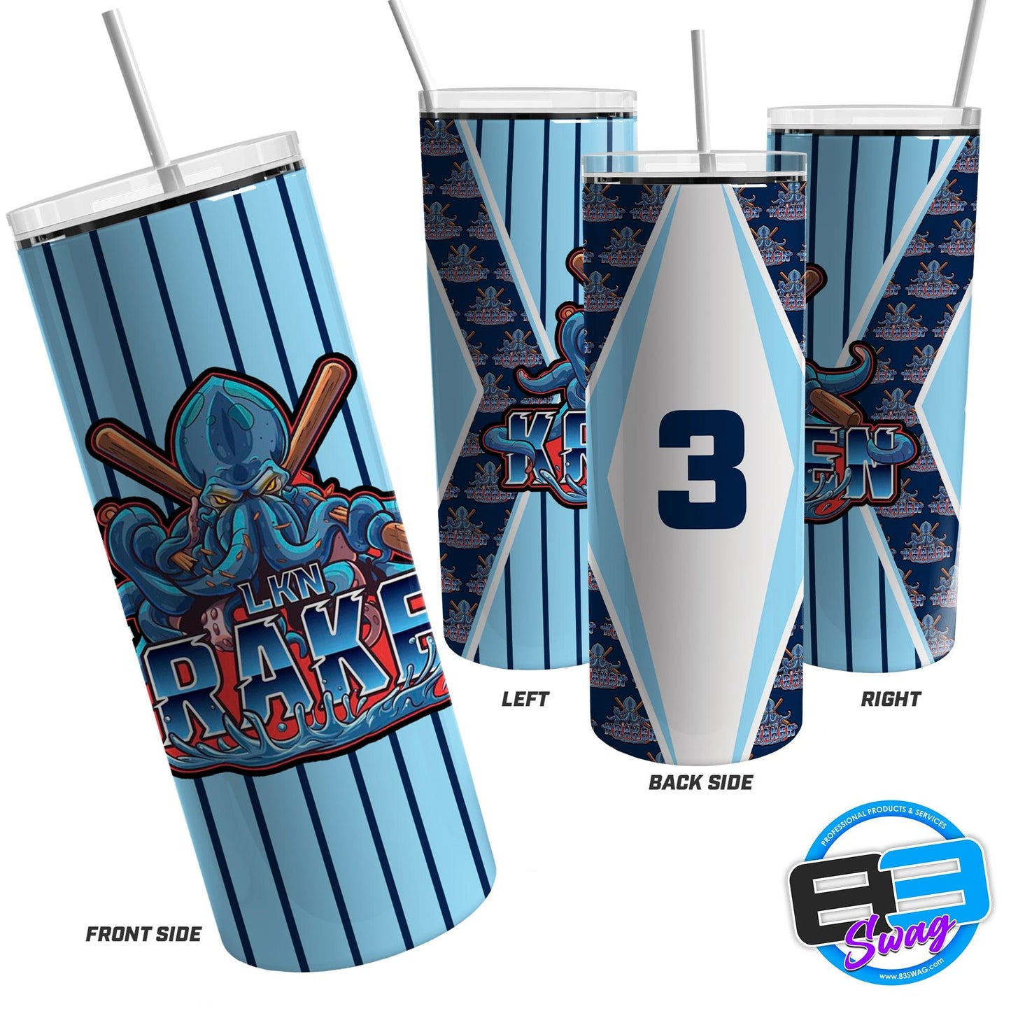 20oz & 30oz Skinny Tumbler - LKN Kraken - 83Swag