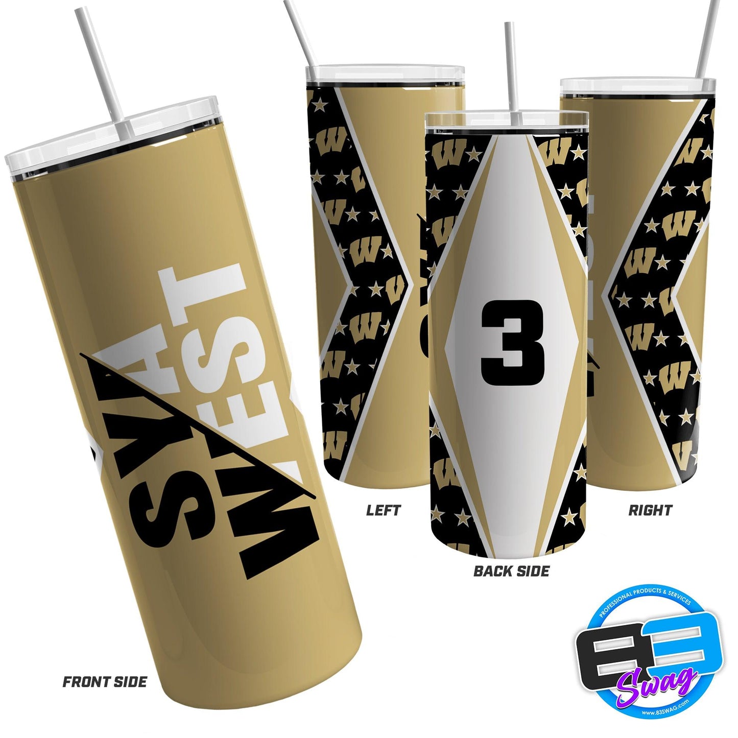 20oz & 30oz Skinny Tumbler - SYA West Baseball - 83Swag