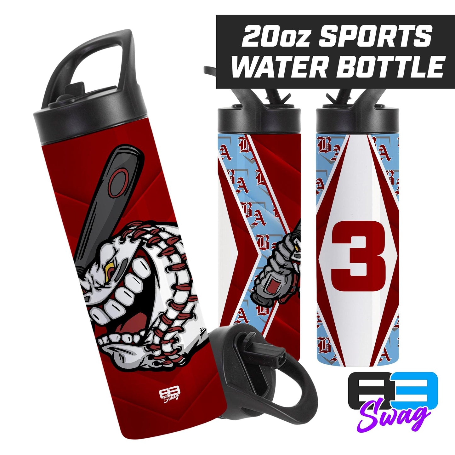 20oz Sports Tumbler - Bat Attack Baseball - 83Swag