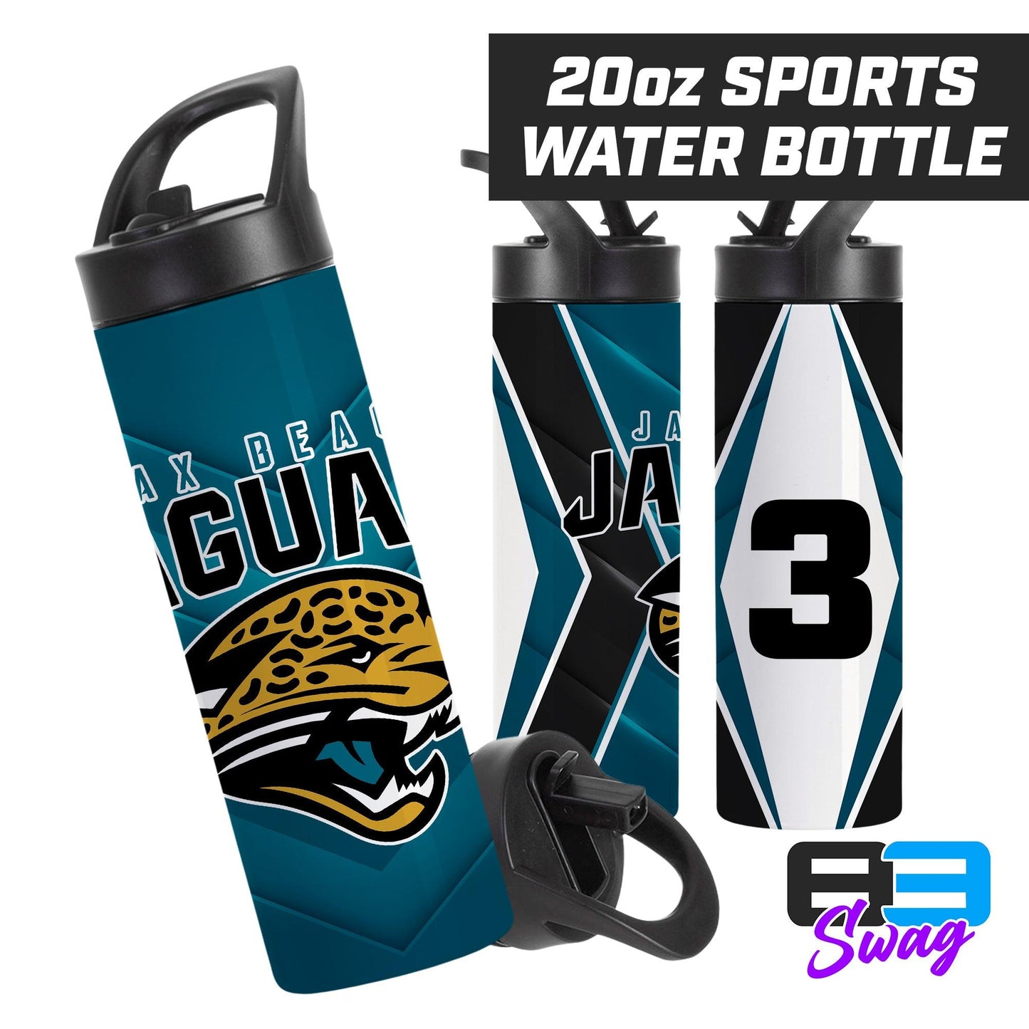 20oz Sports Tumbler - Jax Beach Jaguars Football - 83Swag