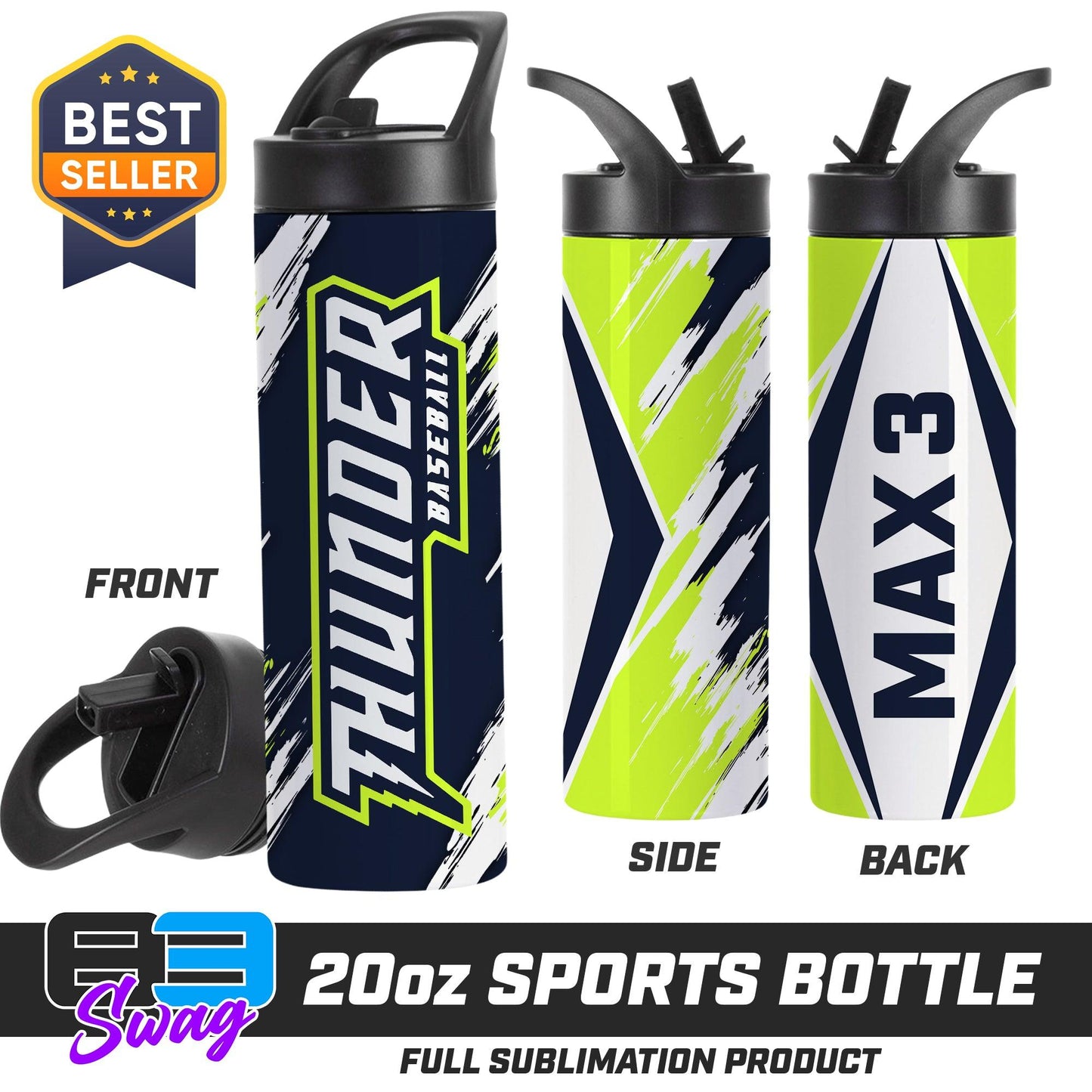 20oz Sports Tumbler - Ponte Vedra Thunder Baseball - 83Swag
