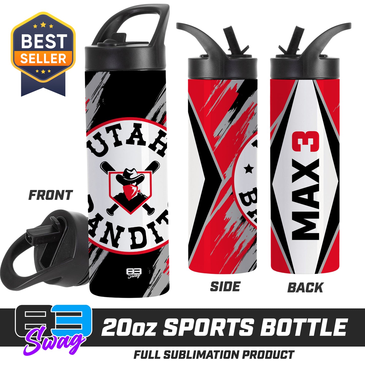 20oz Sports Tumbler - Utah Bandits Baseball