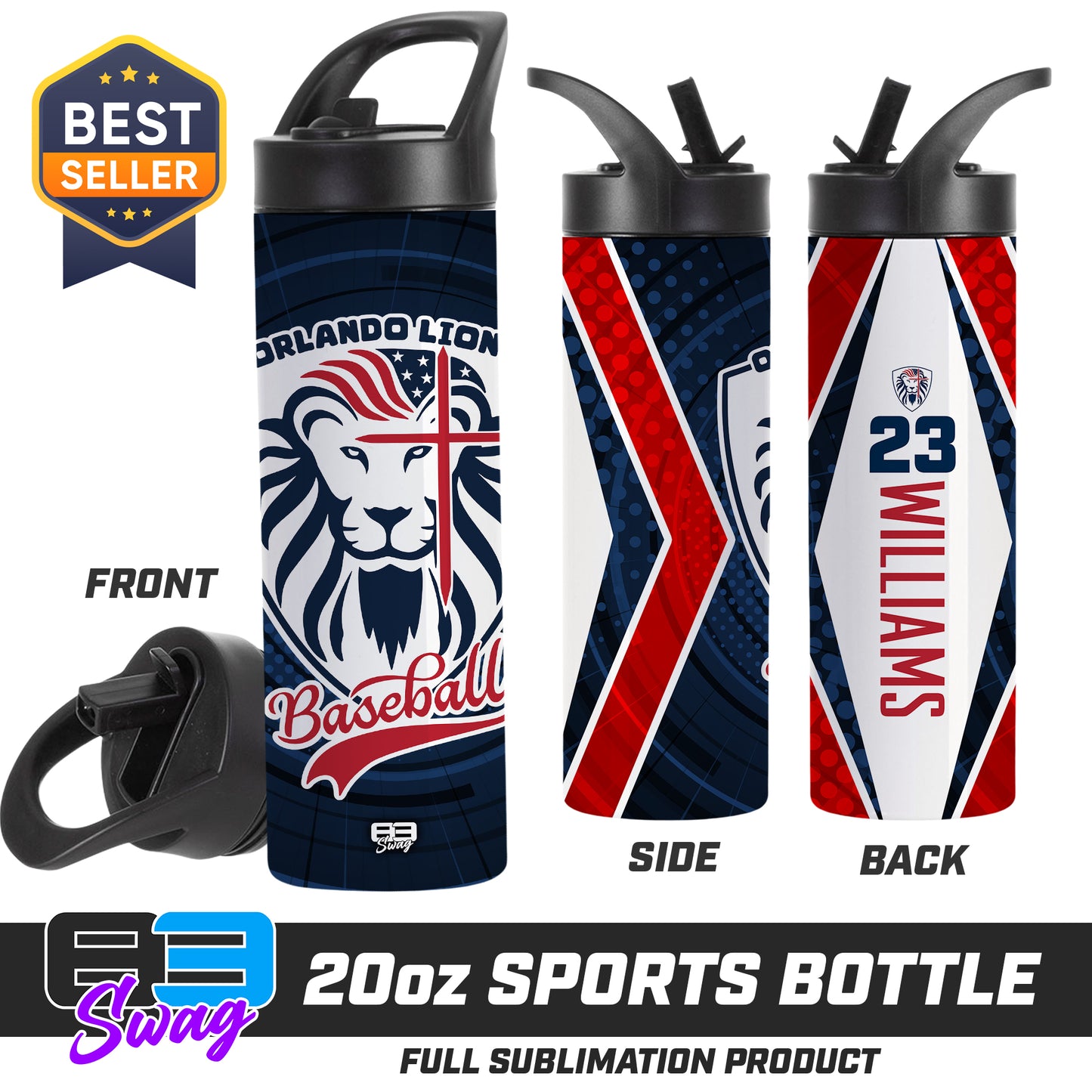 CUSTOM 20oz Sports Tumbler - Orlando Lions Baseball