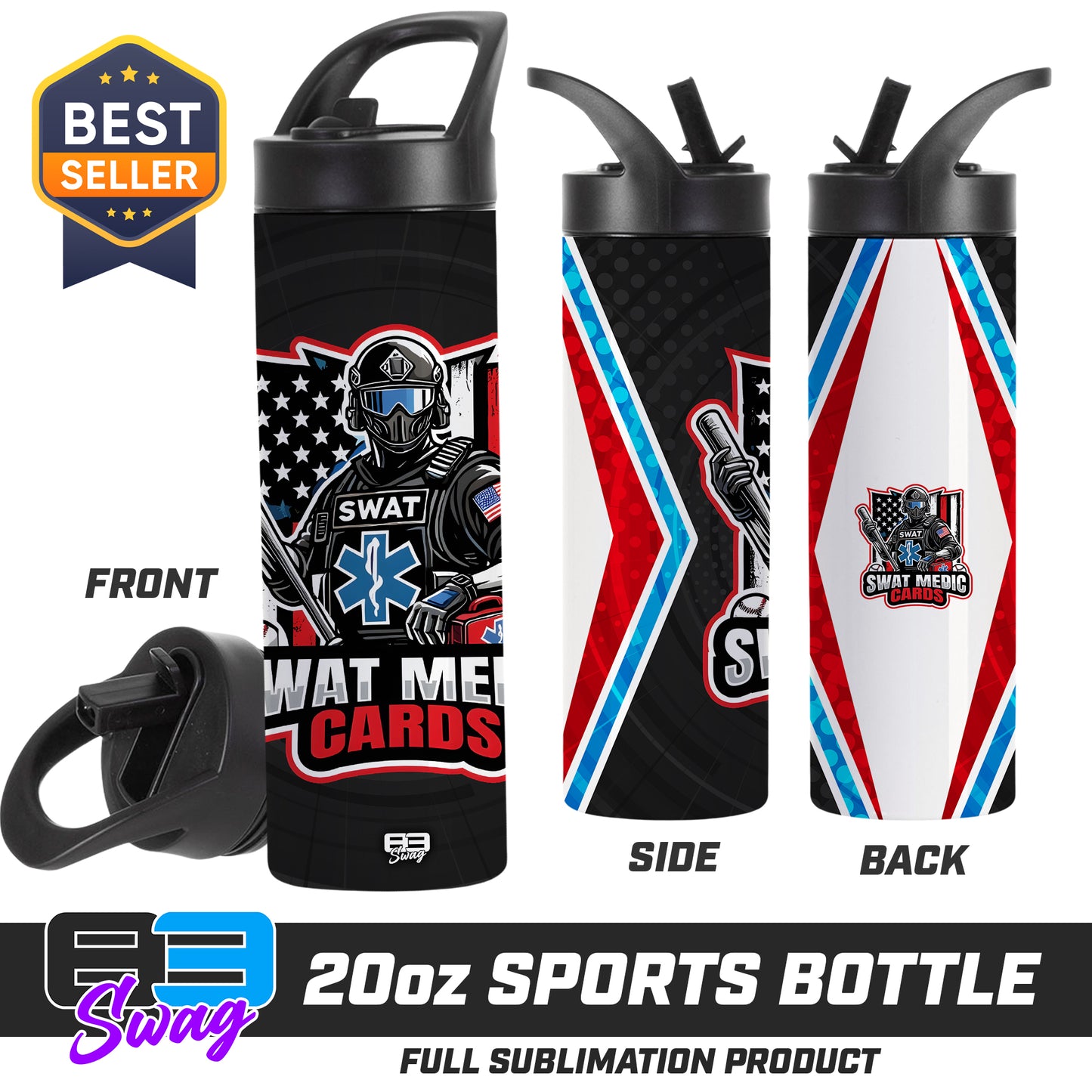 CUSTOM 20oz Sports Tumbler - Swat Medic Cards