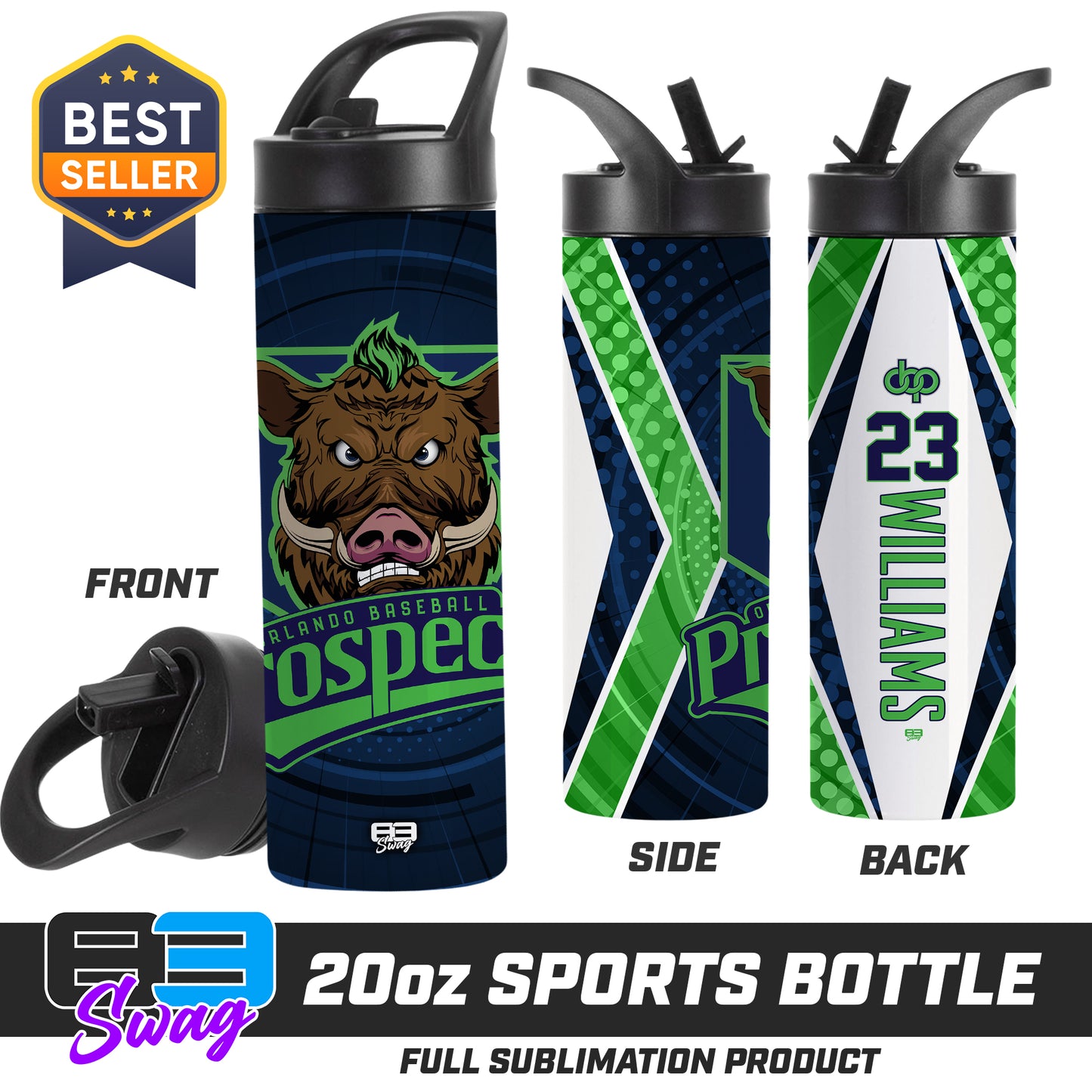 CUSTOM 20oz Sports Tumbler - Orlando Prospects Baseball - OBP - War Hogs