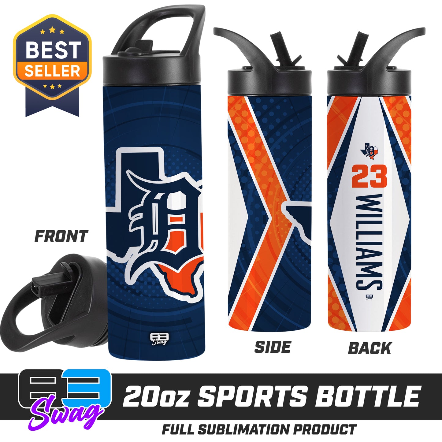 CUSTOM 20oz Sports Tumbler - Dallas Tigers Baseball