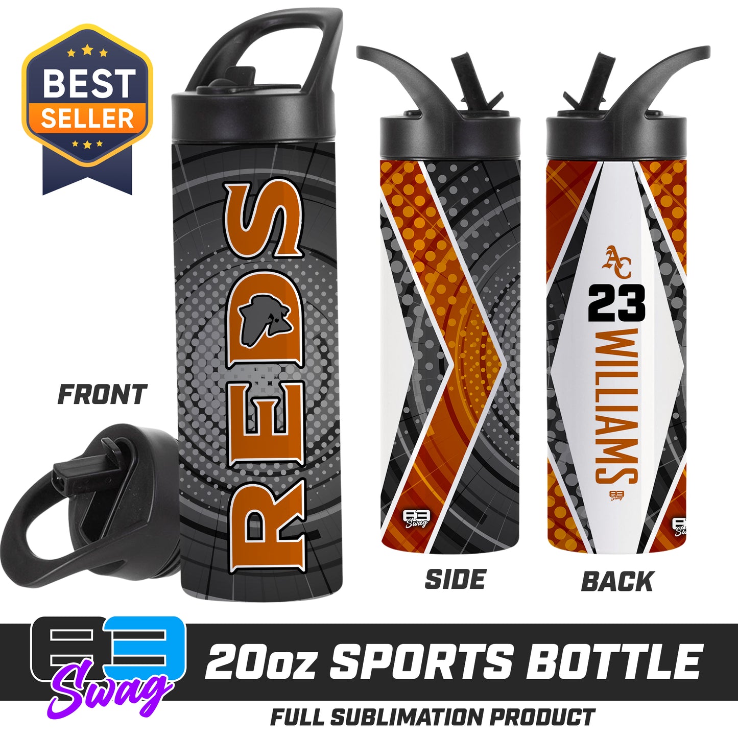 CUSTOM 20oz Sports Tumbler - ANCIENT CITY REDS
