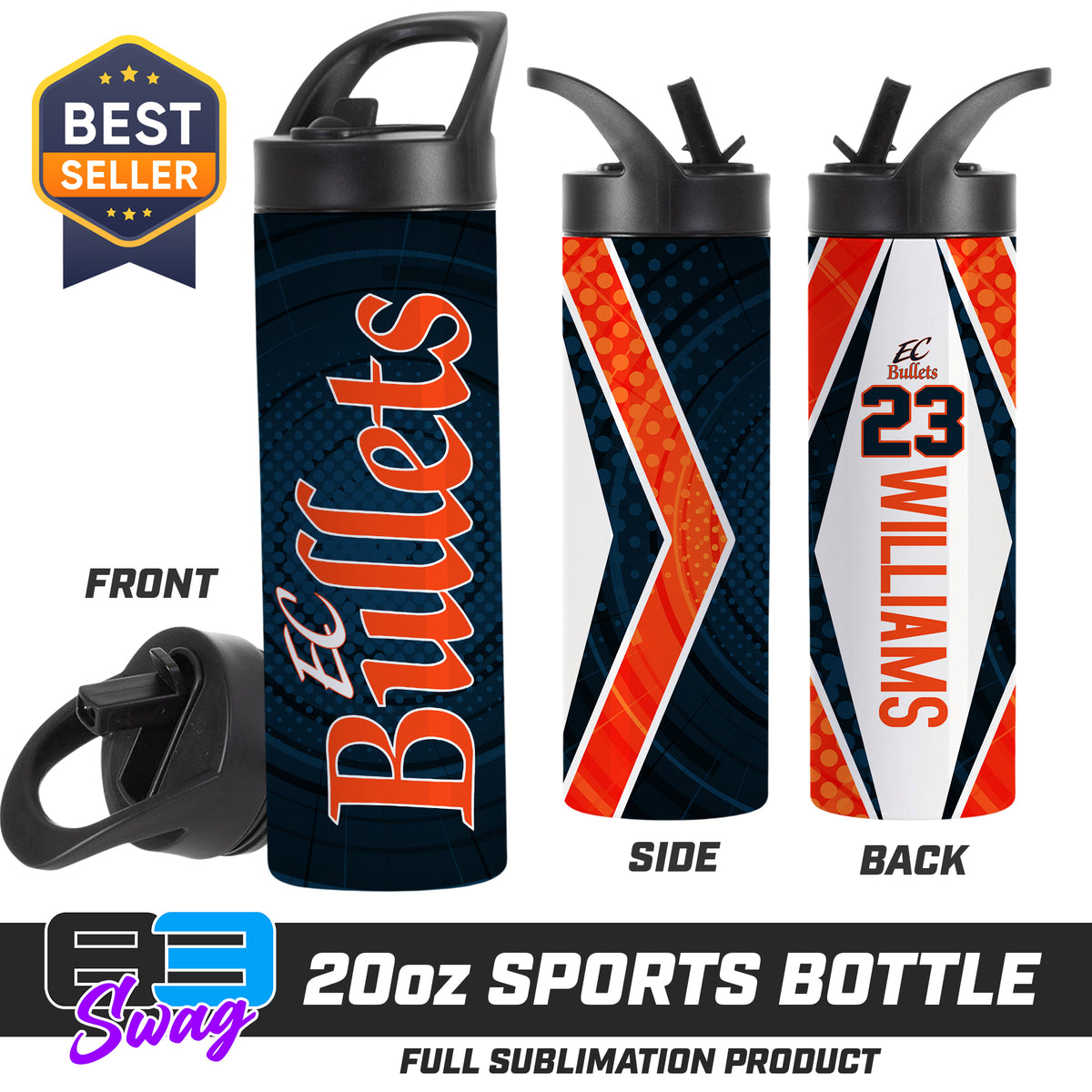 CUSTOM 20oz Sports Tumbler - EC Bullets Softball