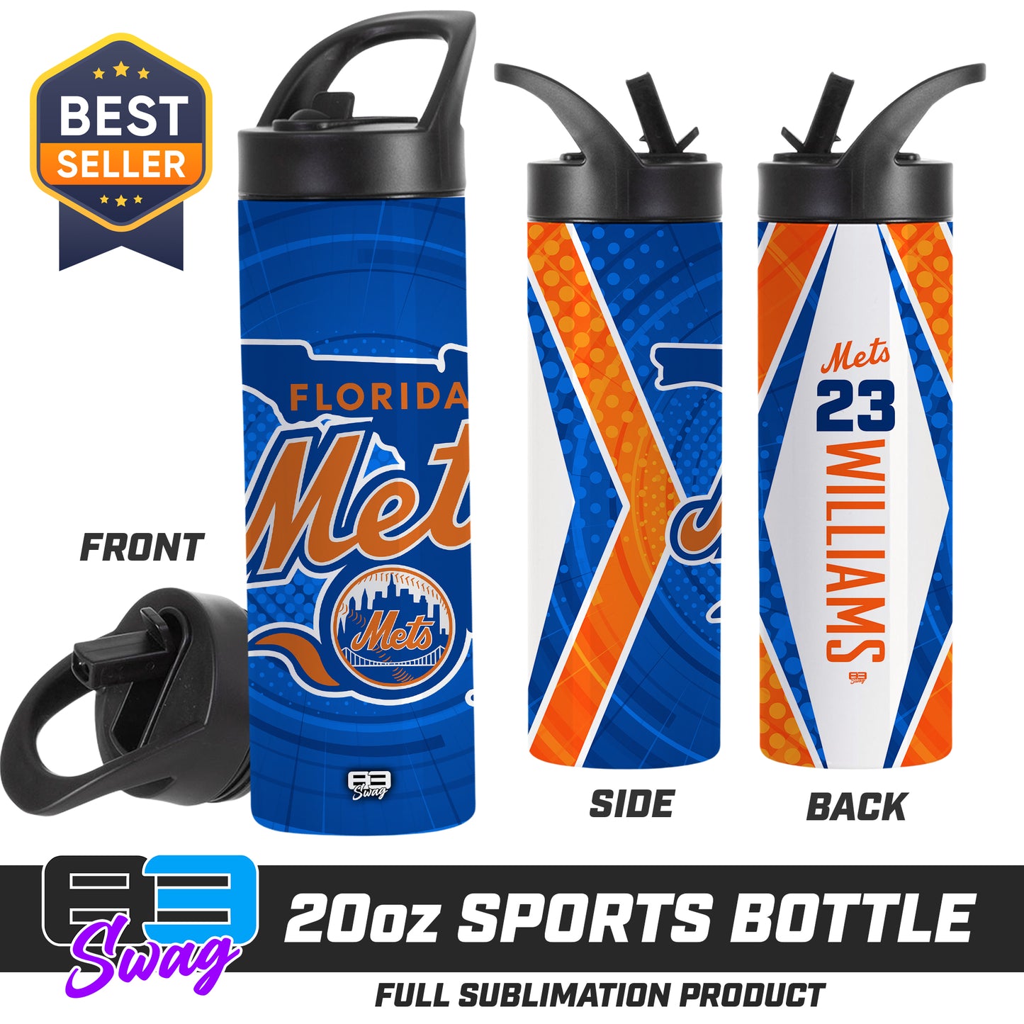 CUSTOM 20oz Sports Tumbler - Florida Mets Baseball