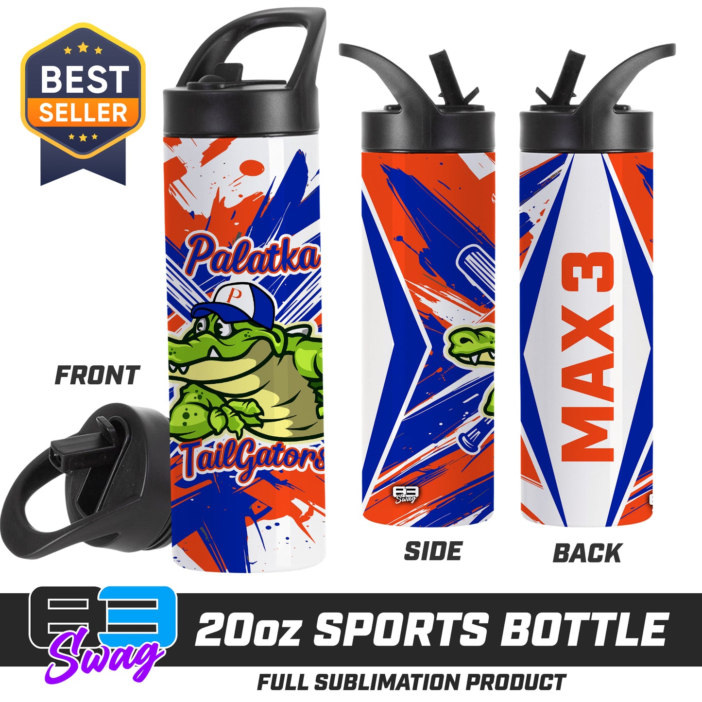 20oz Sports Tumbler - Palatka TailGators Baseball v.26