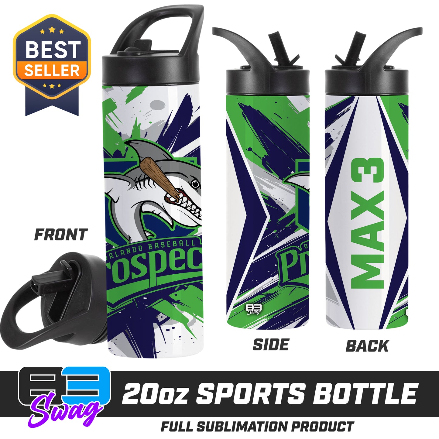 20oz Sports Tumbler - Orlando Baseball Prospects - Land Sharks V.2026