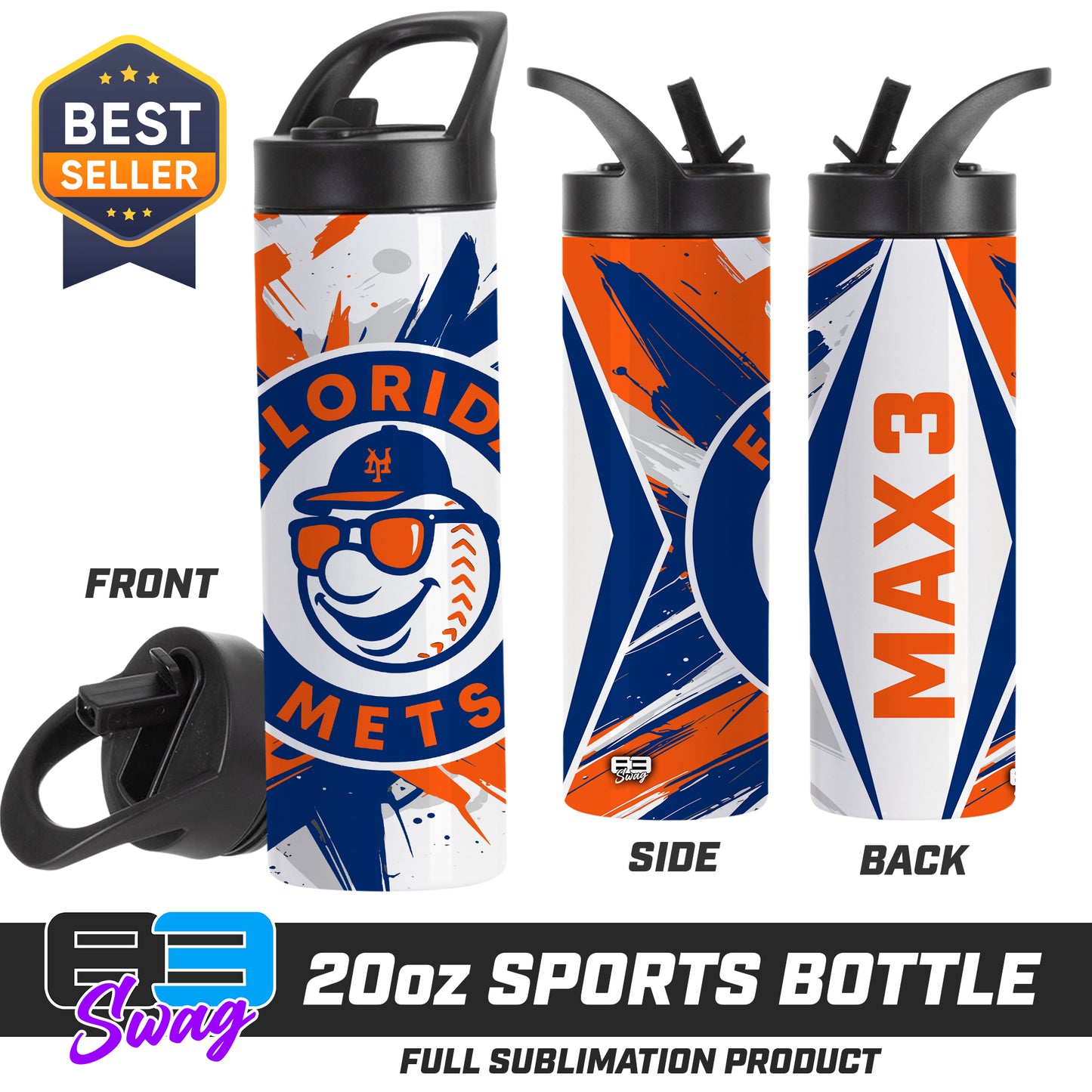 20oz Sports Tumbler - Florida Mets Baseball