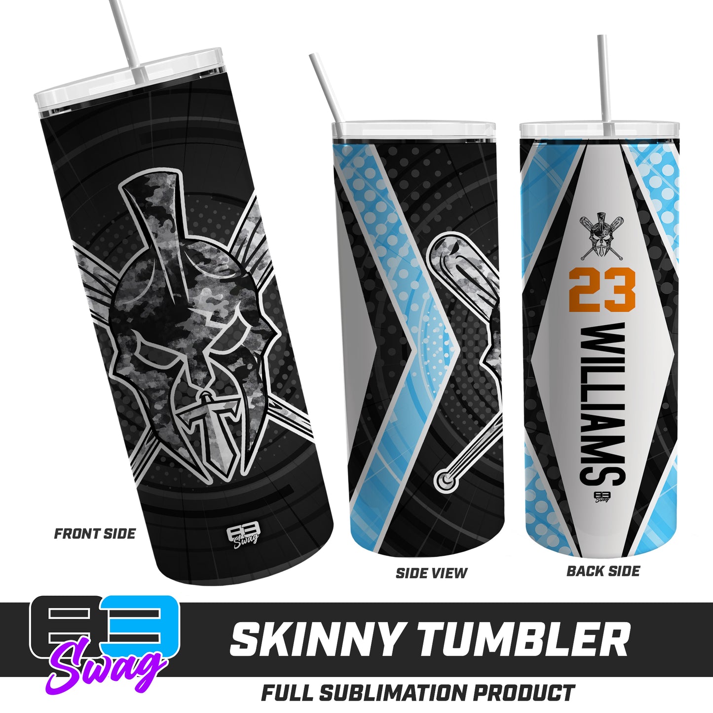 CUSTOM Skinny Metal Tumbler - St. Johns Titans Baseball