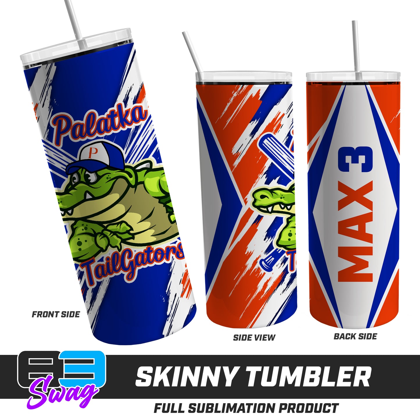 Skinny Metal Tumbler - Palatka TailGators Baseball - 2024 FALL EDITION