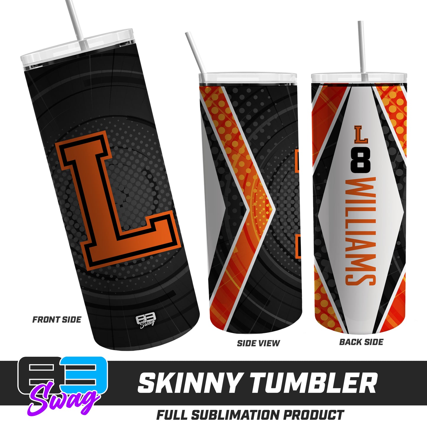 CUSTOM Skinny Metal Tumbler - Longwood Wrestling