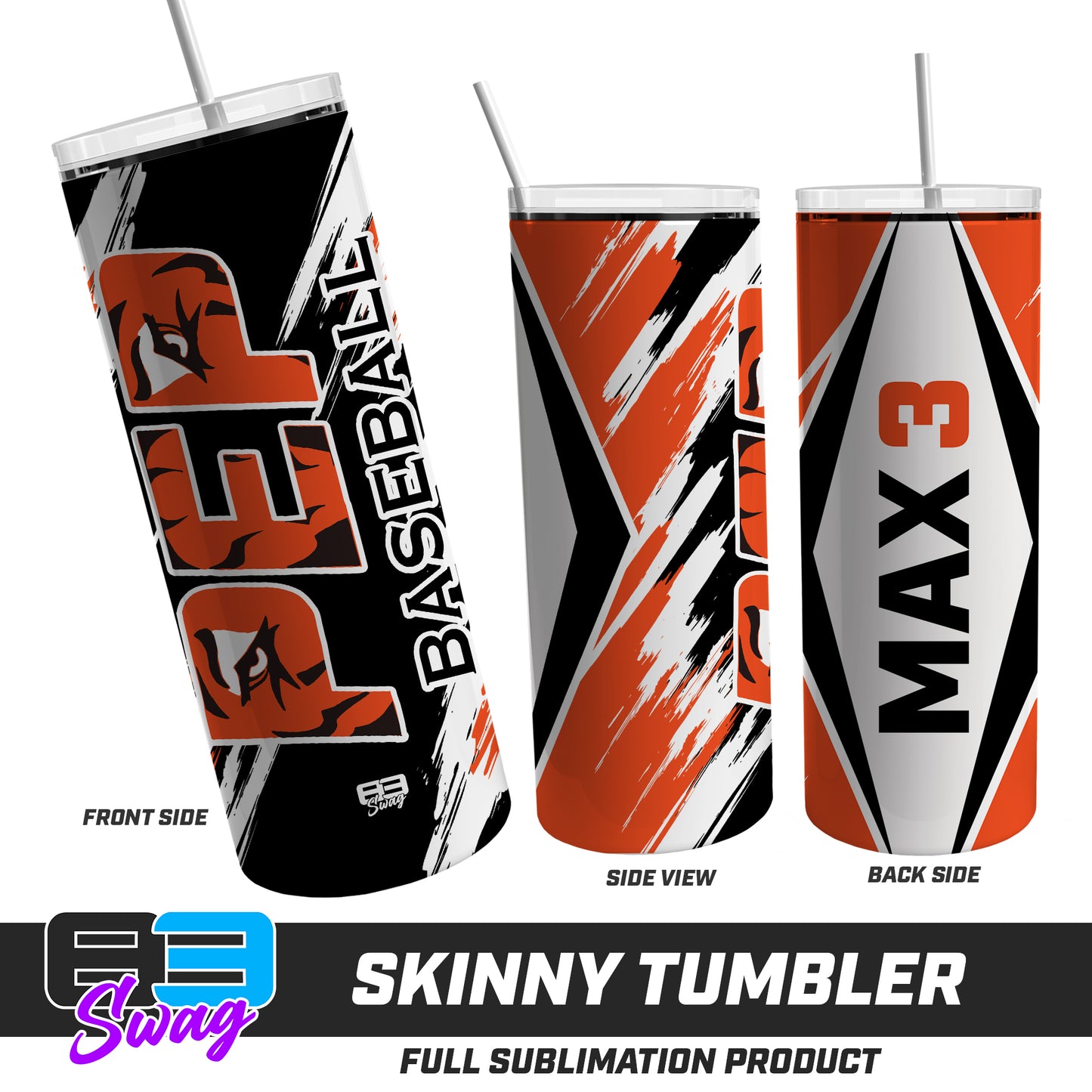 Skinny Metal Tumbler - PEP Tigers Baseball