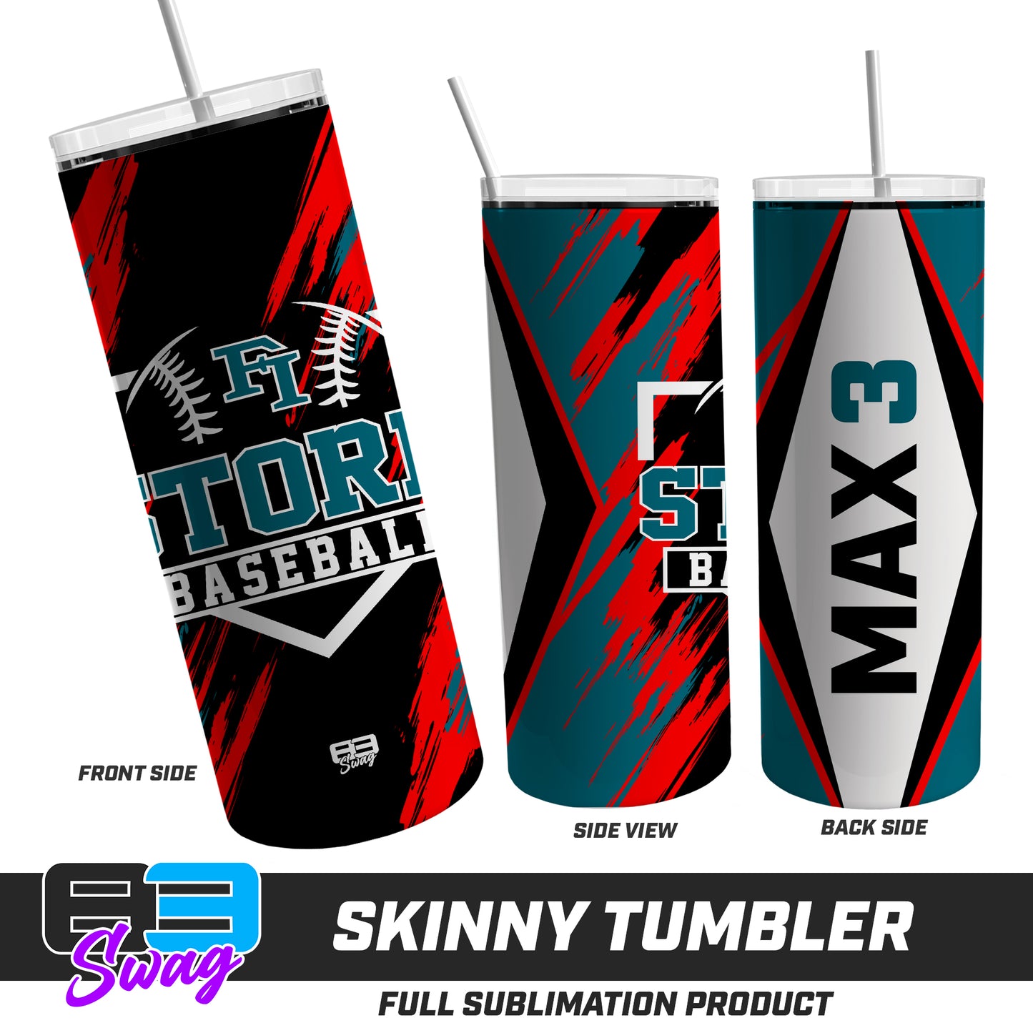 Skinny Metal Tumbler - Fleming Island Storm Baseball