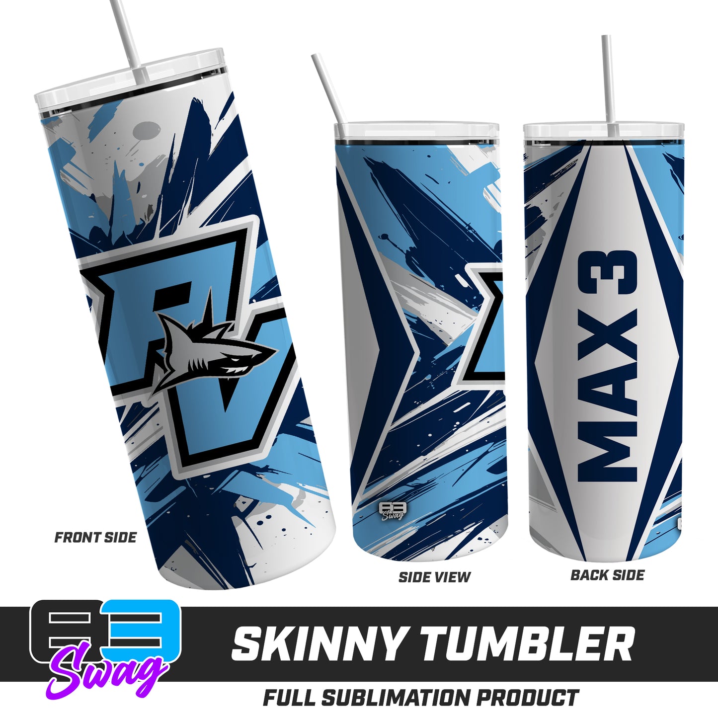 Skinny Metal Tumbler - Ponte Vedra Sharks Baseball 2026 Version