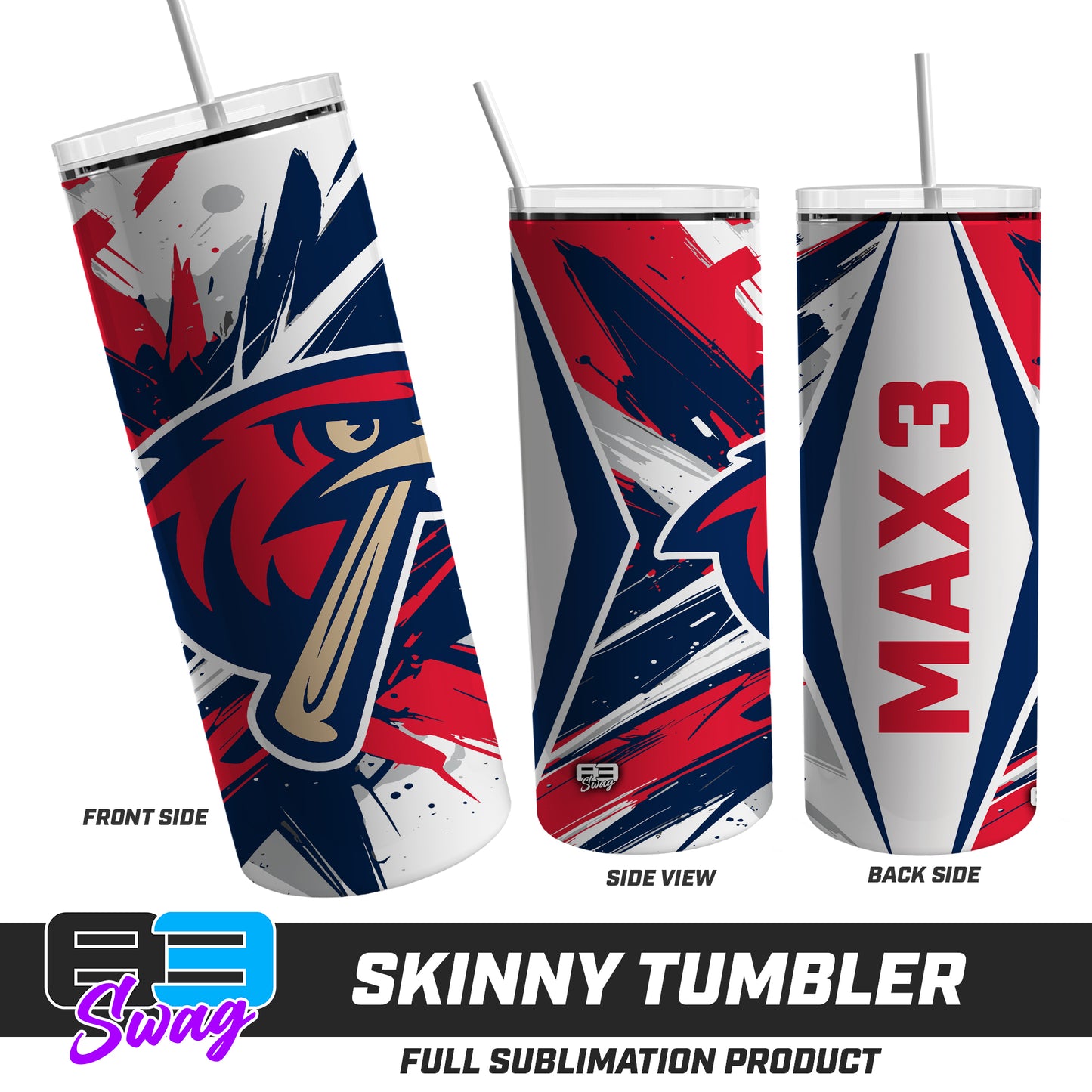 Skinny Metal Tumbler - MSA Redtails Baseball