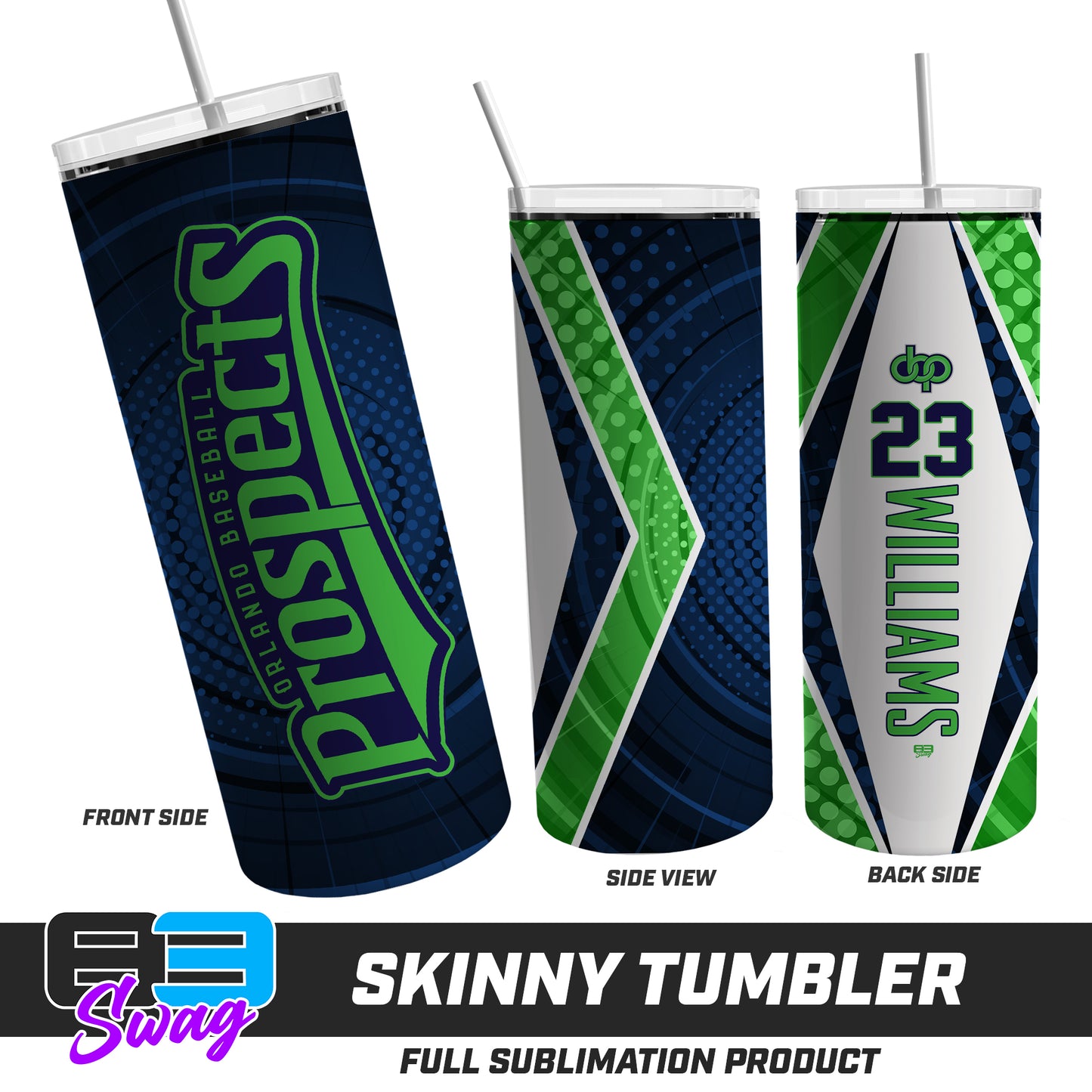 CUSTOM Skinny Metal Tumbler - Orlando Baseball Prospects - OBP