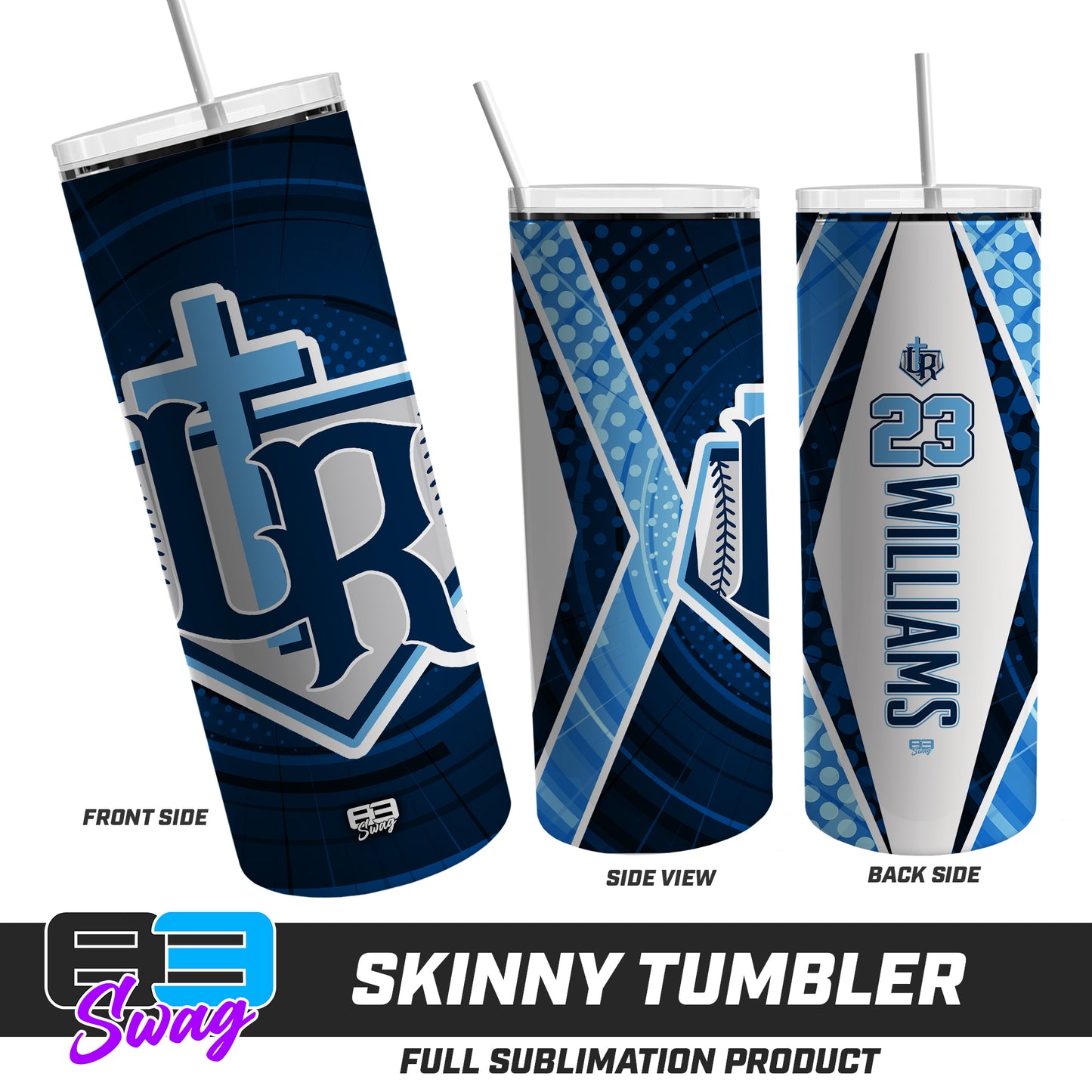 CUSTOM Skinny Metal Tumbler - Reign Baseball