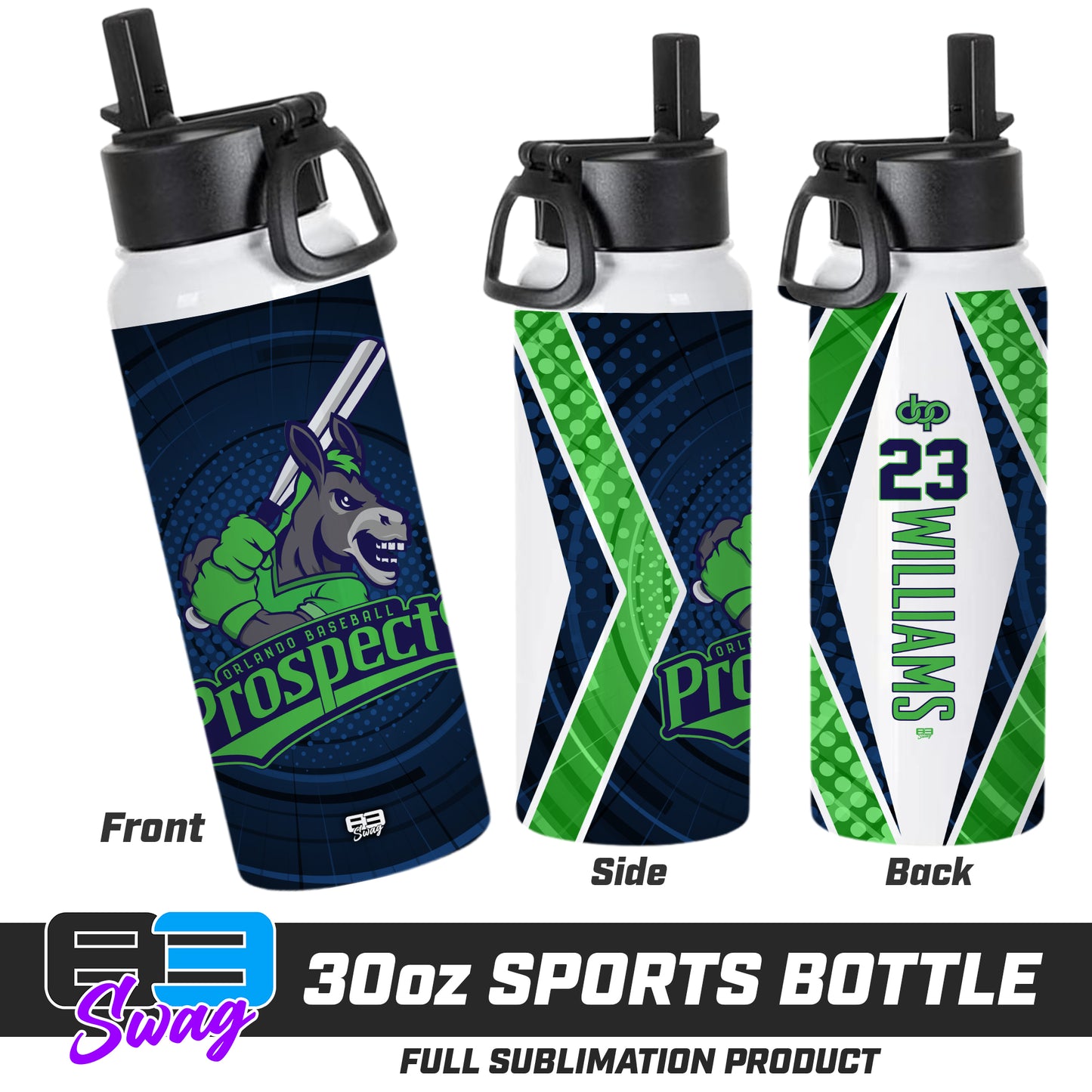 CUSTOM 30oz Sports Tumbler - Orlando Baseball Prospects - OBP - Swamp Donkeys