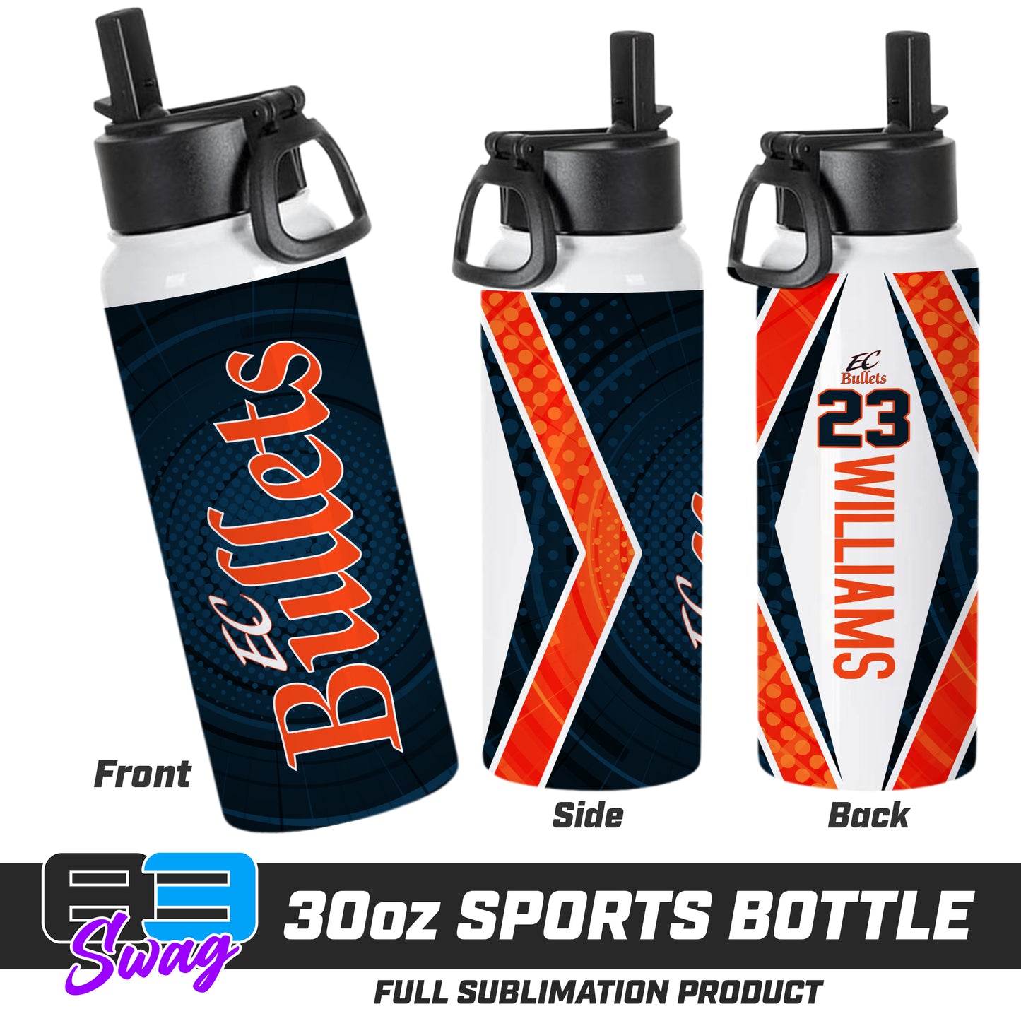 CUSTOM 30oz Sports Tumbler - EC Bullets Softball