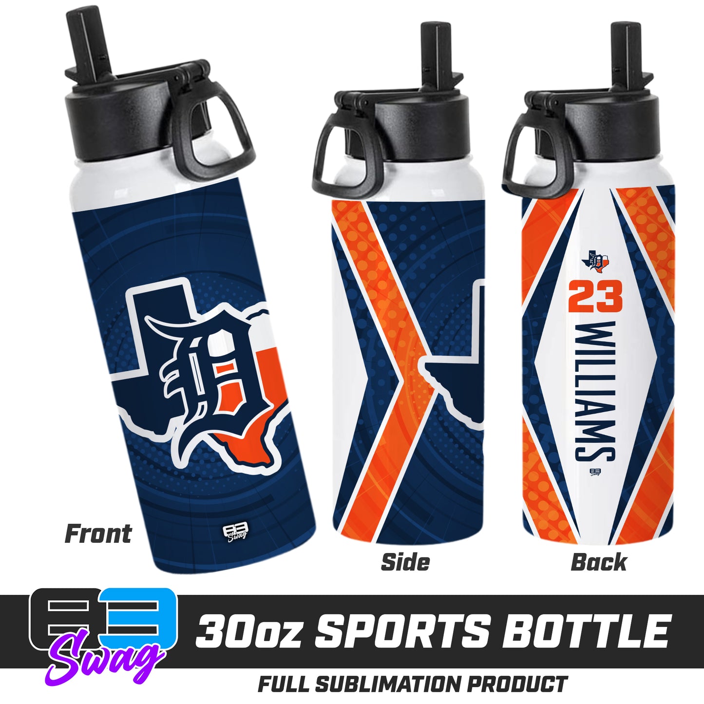 CUSTOM 30oz Sports Tumbler - Dallas Tigers Baseball