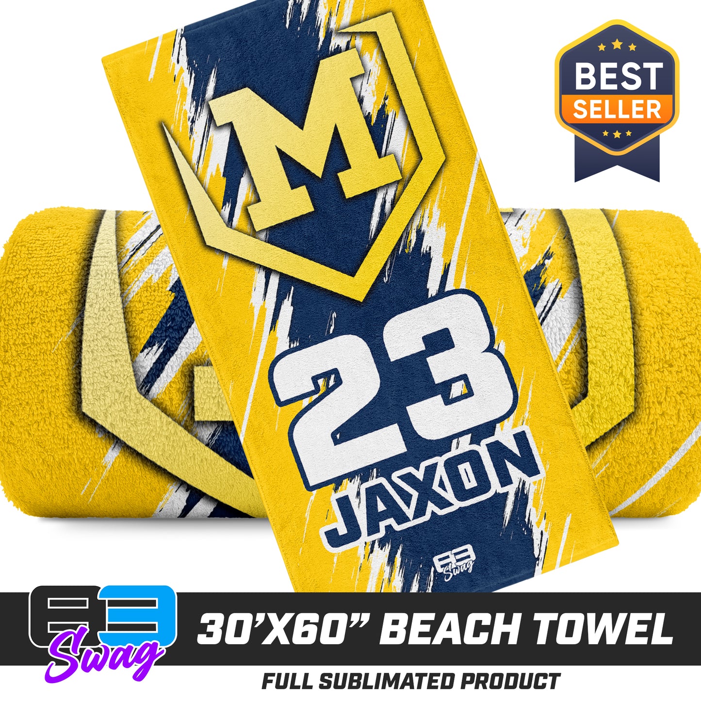 30"x60" Beach Towel - Midland Bandits Baseball