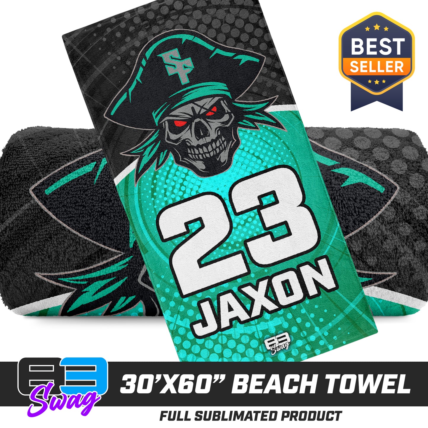 CUSTOM - 30"x60" Beach Towel - South Florida Pirates