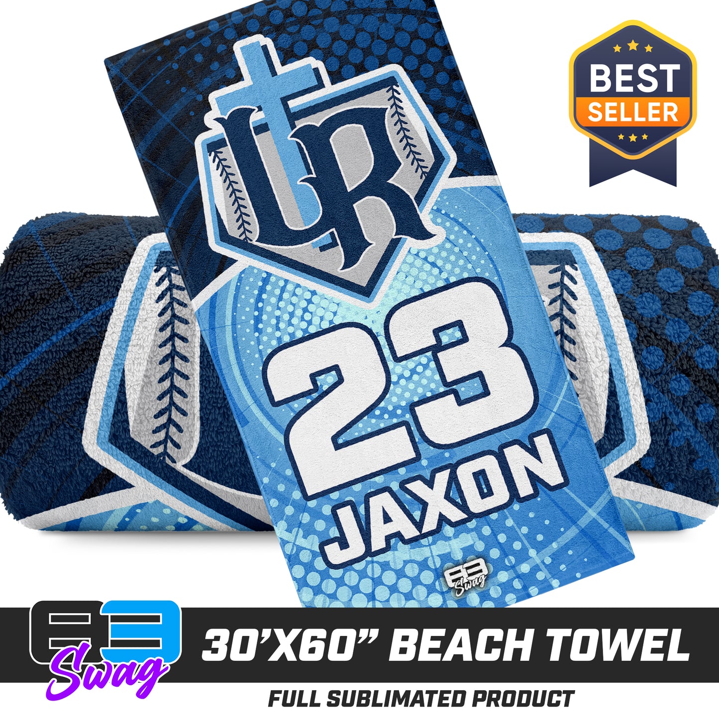 CUSTOM - 30"x60" Beach Towel - Reign Baseball