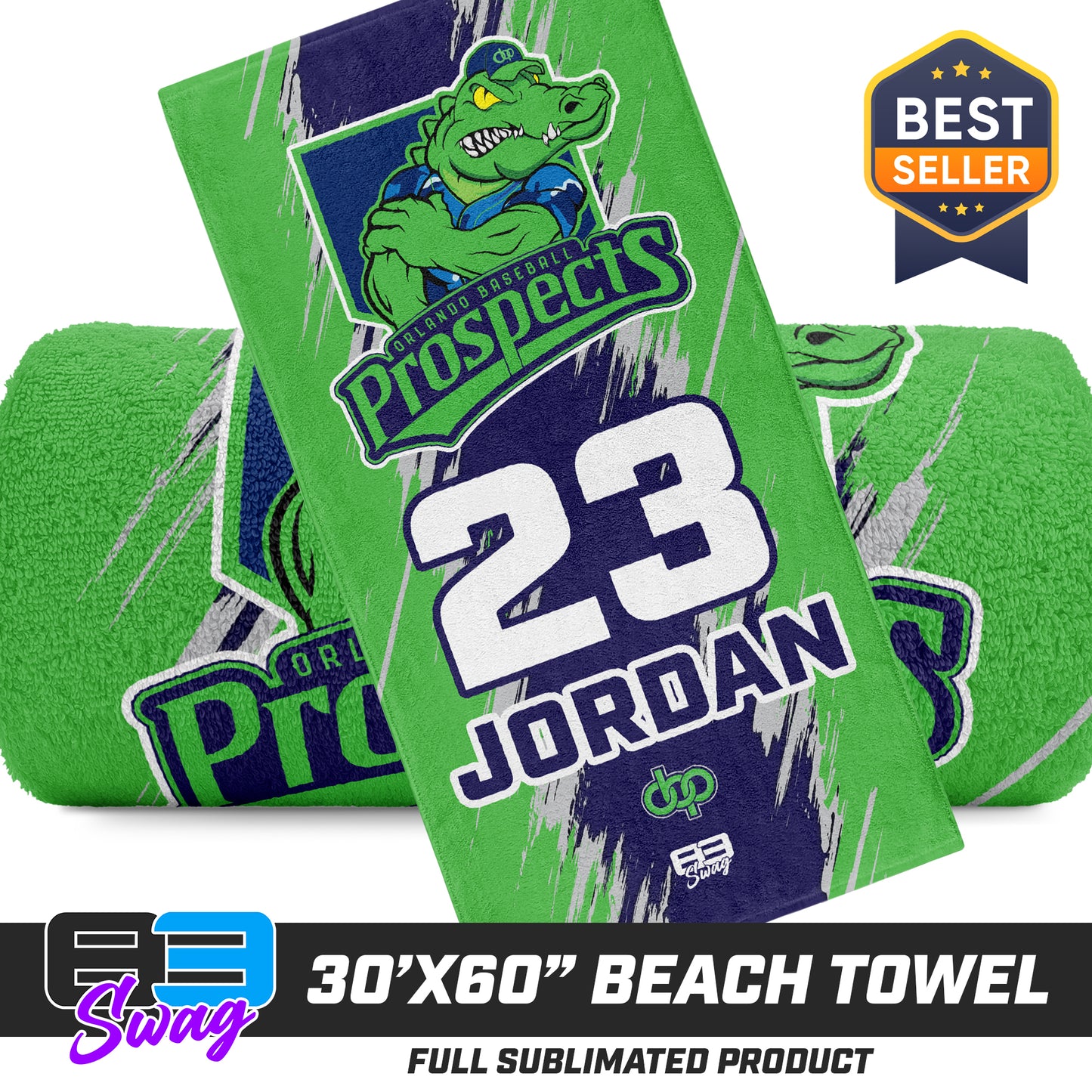 30"x60" Beach Towel - Orlando Baseball Prospects - Swamp Kings