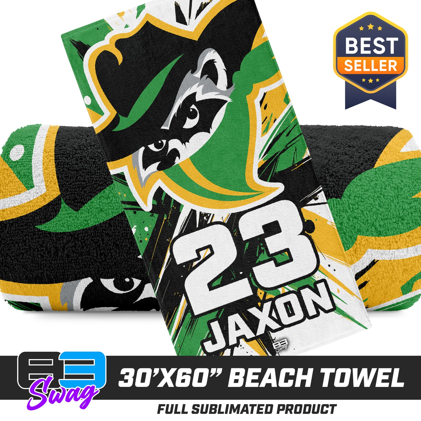 30"x60" Beach Towel - Bandits Baseball