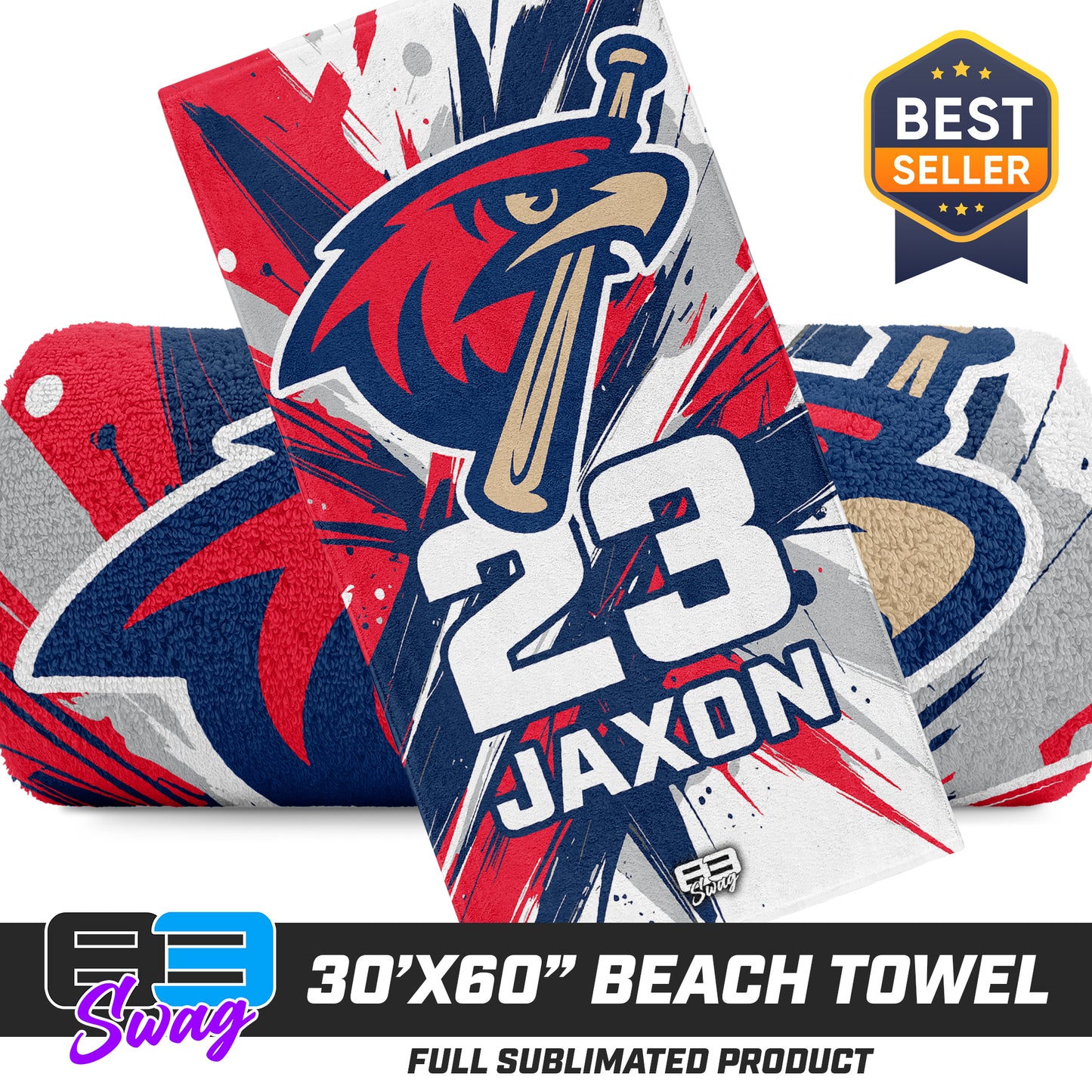 30"x60" Beach Towel - MSA Redtails Baseball