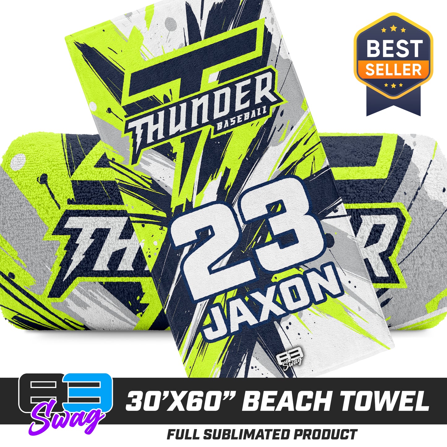 30"x60" Beach Towel - Ponte Vedra Thunder Baseball 2026 VERSION