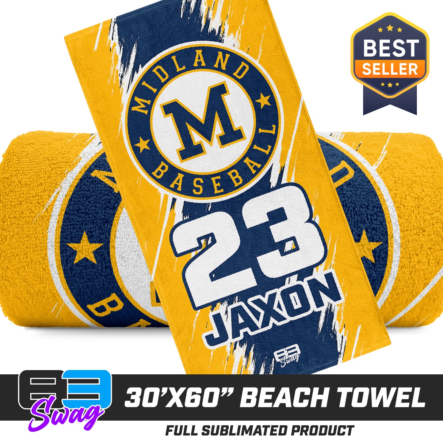 30"x60" Beach Towel - Midland Baseball
