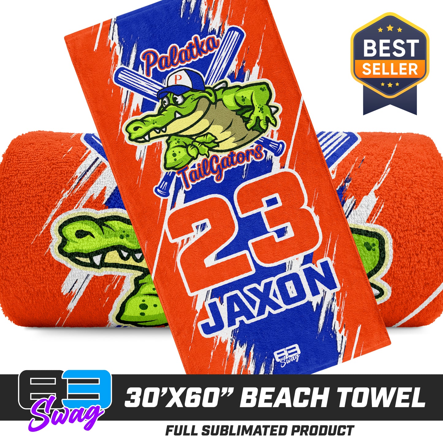 30"x60" Beach Towel - Palatka TailGators Baseball - 2024 FALL EDITION