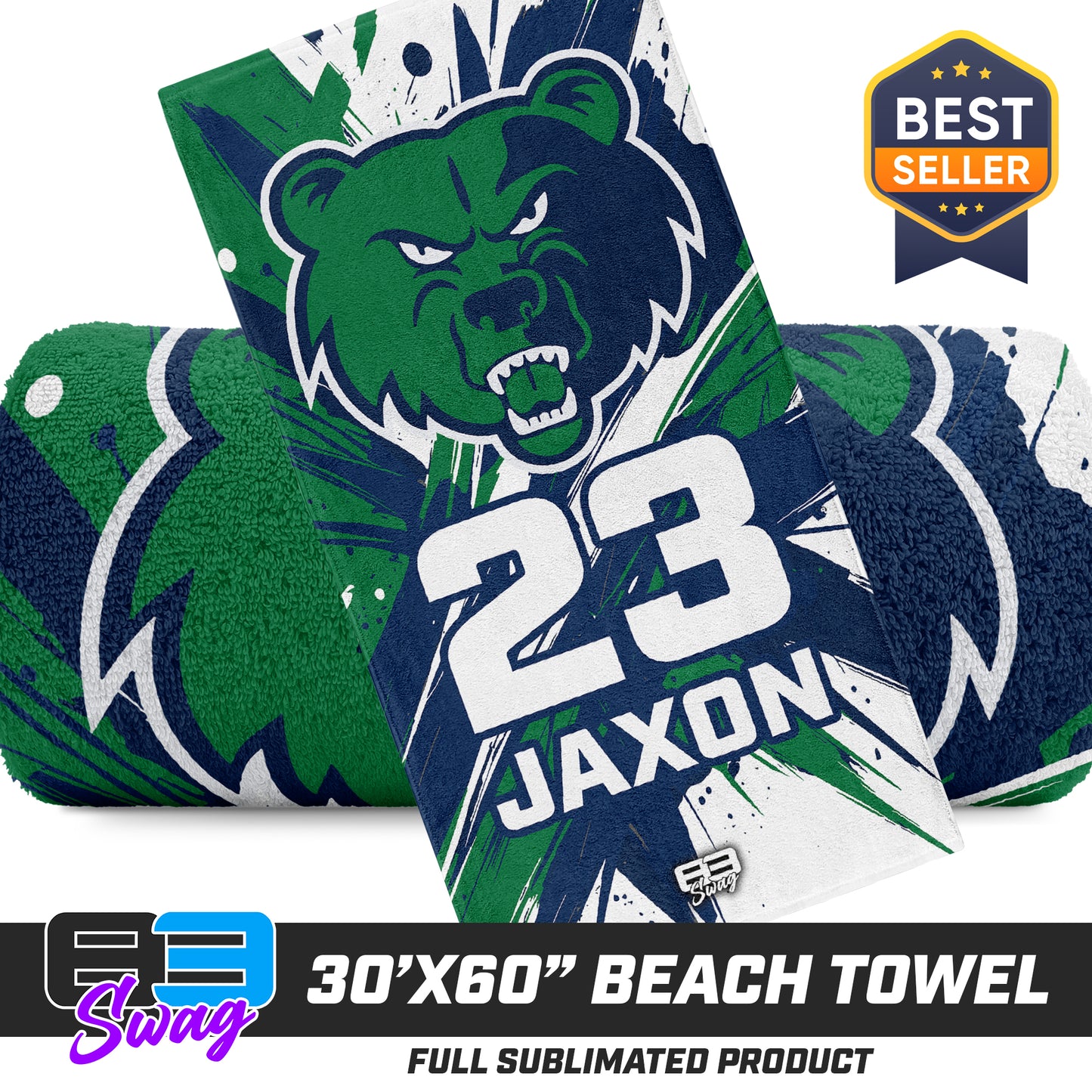 30"x60" Beach Towel - Creekview Grizzlies