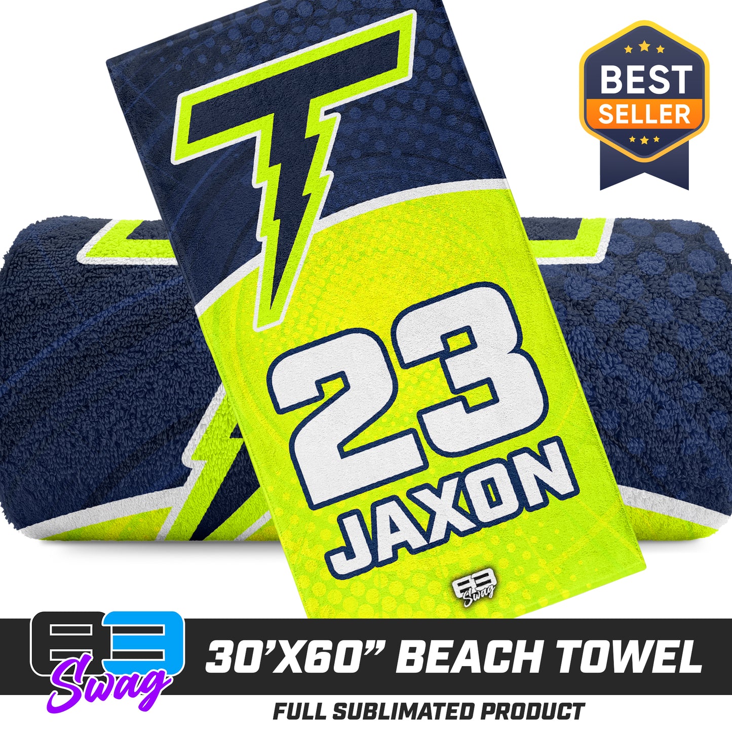 CUSTOM - 30"x60" Beach Towel - Ponte Vedra Thunder Baseball