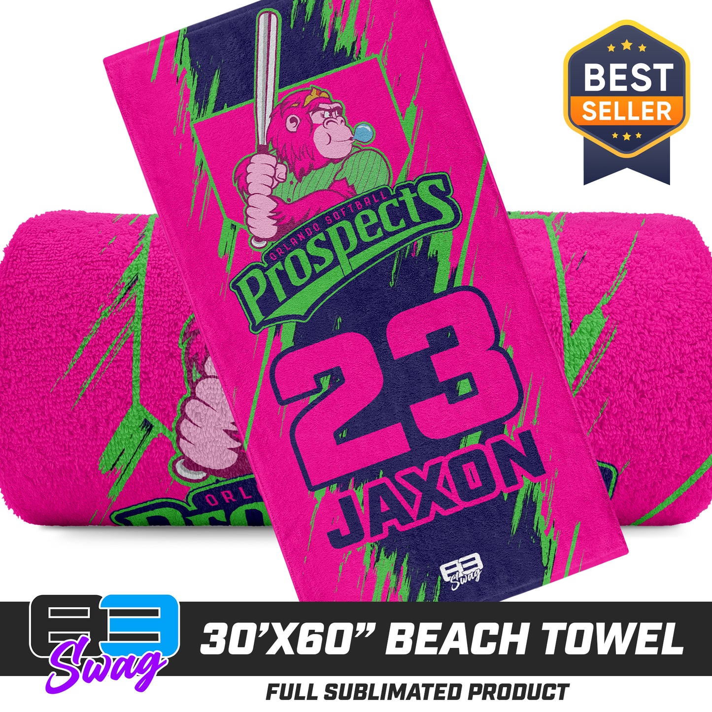 30"x60" Beach Towel - Orlando Gorilla Queens Softball