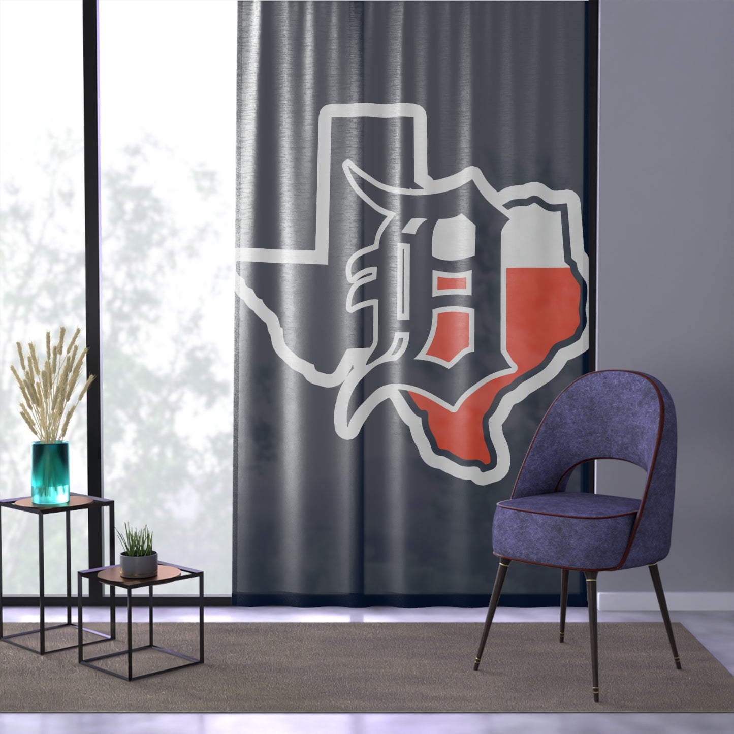 Window Curtain Dallas Tigers Baseball